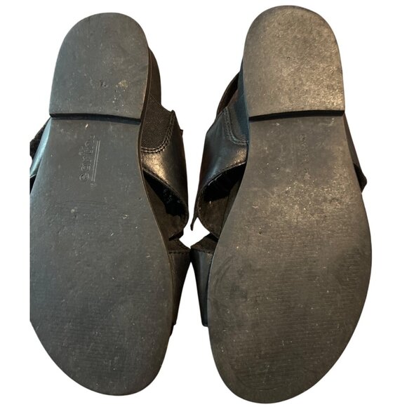 Earth Grove Ambrosia black leather Sandals buckle studded detail size 10 - Picture 9 of 9
